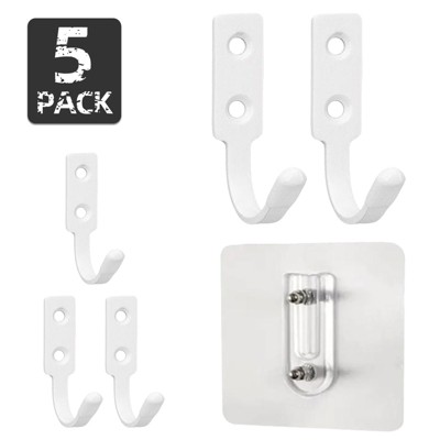 phiestina Stainless Steel Hooks, Multi-Scenario Entrance Hall Hooks for Student Schoolbags, Set of 5