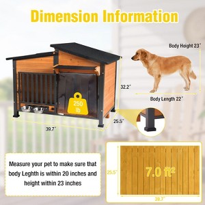 Aivituvin 39.7"L/55.9"L Heated Insulated Metal Frame Wooden Dog House-AIR7021-IN-HP - 1 of 4
