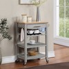 Ellaine 4 Tier Butcher Block Kitchen Cart with Drawer and Wine Rack -  Breighton Home - image 2 of 4