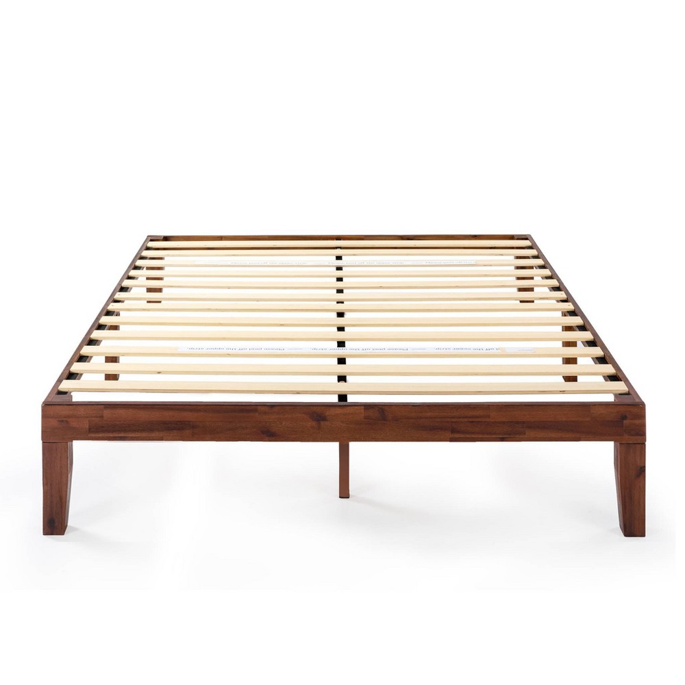 Photos - Bed Best Price Mattress California King 12" Naturalista Classic Solid Wood Platform  Espresso: Mid-Century, Noise-Free