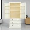 Kitchen Pantry Cabinet with 3 Adjustable Shelves, 8 Door Racks, 3 Drawers, Freestanding Tall Storage Cupboard for Kitchen or Dining Room - 3 of 4