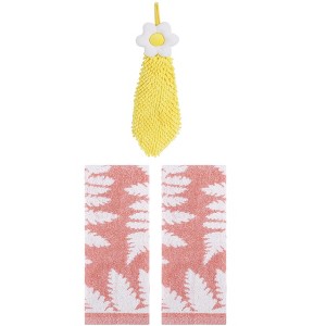 REGALWOVEN 3 Pcs Soft Absorbent Decorative Hand Towels for Bathroom Kitchen - 1 of 4