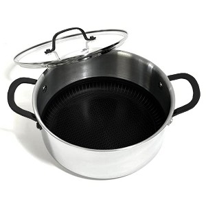 Lexi Home Tri-ply 4.8 Qt. Stainless Steel Casserole Pot with Glass Lid - 1 of 4