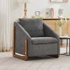 KWPZQEB Accent Chair, Mid-Century Modern Chair with Wooden Side Frame, Upholstered Armchair with Soft Cushion for Living Room, Bedroom - 4 of 4