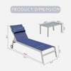 Maggift Patio Chaise Lounges Outdoor Lounger Sunbathe Chair with Arms, with Table, for Patio, Garden, Beach，Portable，Blue，78.3"*23.5"*36.1" - 2 of 4