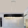 DOMETOUR 39'' Modern Crystal Chandelier, Black Velvet Shade, Adjustable Height, 8-Light G9 Base - 2 of 4
