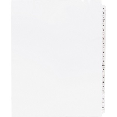 Business Source Index Dividers w/TOC A-Z 3HP Letter 25/ST White 05858
