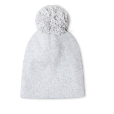Stellou & Friends 100% Cotton Hat with Fleece Lining Beanie with Pom Pom for  Kids Boys and Girls - Gray