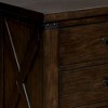 Royal Hampton 3 Drawer Nightstand with Metal Handle And Crossed Planked Side Panels, Brown - 3 of 4