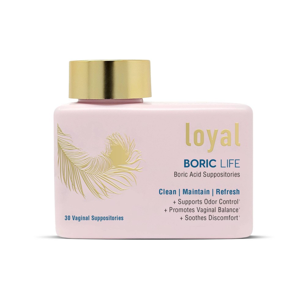 Loyal Boric Life - Boric Acid Female Suppositories - 600mg - Supports Odor Control - Promotes Balance - Soothes Discomfort - Made in USA - 30 Count