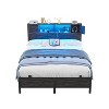 Besiost Bed Frame with Storage Headboard, Bedframe with Charging Station and LED Light - 2 of 4