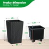 16" Tall Rattan Planters Set of 2 with Trays, Water Level Monitors & Wheels – Large Self-Watering Flower Pots for Indoor & Outdoor Use, Black - 2 of 4