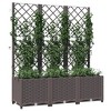 vidaXL Garden Planter with Trellis Brown 47.2"x15.7"x53.5" PP - 3 of 4