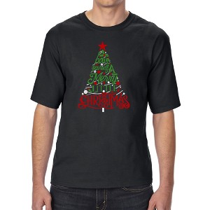 LA Pop Art Have Yourself a Merry Little Christmas - Men's Tall and Long Word Art T-Shirt Black 2X Large - 1 of 3