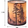 Angel Sar Deer Linen Tall Drum Lampshade, Set of 2 Natural Rustic Lamp Shades, 9.8x9.8x11.8 Inch with Spider Fitter for Table Floor Pendant Lights - 4 of 4