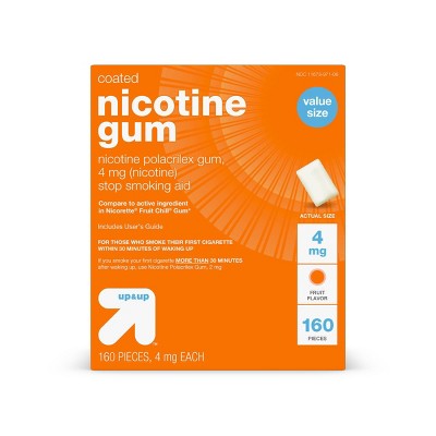 Nicotine 4mg Stop Smoking Aid Fruit Coated Gum - 160ct - up & up™