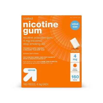 Nicotine 4mg Stop Smoking Aid Fruit Coated Gum - 160ct - up & up™