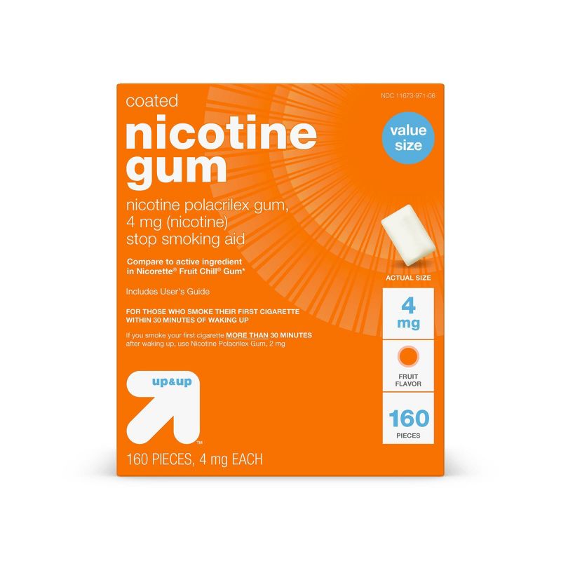 Nicotine 4mg Stop Smoking Aid Fruit Coated Gum - 160ct - up &#38; up&#8482;, 1 of 9