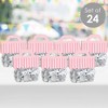 Big Dot of Happiness Pink Stripes - DIY Simple Party Clear Goodie Favor Bag Labels - Candy Bags with Toppers - Set of 24 - 2 of 4