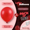 KatchOn, Red Latex Balloons Set - Large, Pack of 150 | Valentines Day Decorations | Red Shiny Balloons, Red Party Decorations - 4 of 4
