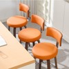 Bekrvio 26" Faux Leather Swivel Bar Stools Set of 1/2/3/4,Mid Century Modern Counter Chairs with Wood Legs and Curved Back for Kitchen Island - 3 of 4