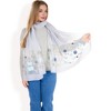Anna-Kaci Women's Elegant Floral Embroidered Sheer Scarf with Lightweight Textured Fabric Overlay for Sophisticated Style - 4 of 4