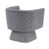 NicBex 1pc Accent Chair Velvet Swivel Chair Lounge Chair Solid Wood Diamond Pattern Stitched Back Reading Chair for Living Room, Gray - 3 of 4
