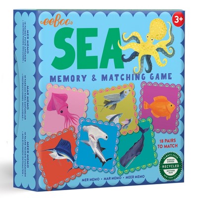 eeBoo: Sea Little Square Memory & Matching Game, Ages 3+