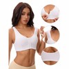 INSPIRE CHIC Women's Front Closure Adjustable Strap Wirefree Full Coverage Soft Workout Bras - 3 of 4