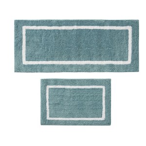 AZL1 Life Concept Bath Rug and Mat with Reversible Dual Pattern Design High Pile Tufted Microfiber for Bathroom Use, Blue, 4.2"*21.26"*16.14" - 1 of 4
