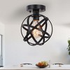 DORESshop 7.9" Black Geometric Flush Mount Ceiling Light ¨C Modern 1-Light E26 Ceiling Fixture for Bedroom, Hallway, Entryway (Bulb Not Included) - 2 of 4