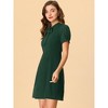 INSPIRE CHIC Women's Bow Tie Keyhole Neck Puff Sleeve Elegant Work Dress - 4 of 4