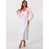 Allegra K Women's Cropped Open Front Collarless Faux Fur Jacket - 4 of 4