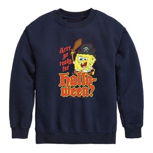 Boys' - SpongeBob SquarePants - Arrr Ye Ready For Halloween Graphic Long Sleeve Fleece Sweatshirt - 1 of 4