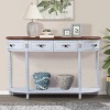 HDZNVF Retro Curved Wood Console Table, 52 inch Circular Half Moon Sofa Table with Open Shelf and 2 Drawers - 2 of 4