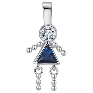 Baby Boy Birthstone Charm for Mom |Girl Birthday Kids for Family Tree Grandma Grandkids Necklace by Ginger Lyne CZ  Sterling Silver - 1 of 4