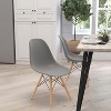 Merrick Lane Polypropylene Accent Chair with Metal Braced Wooden Legs - 2 of 4
