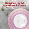 Smarty Had A Party Clear Pink w/ Gold Rim Hammered Glass Plastic Tableware Set - 60 Sets - 2 of 4