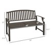 46" Outdoor Garden Bench, Metal Bench Look Slatted Frame Furniture for Patio, Park, Porch, Lawn, Deck - 3 of 4