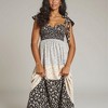 Knit & Lounge Women's Tiered Maxi Dress with Smocked Bodice Adjustable Tie Straps Colorblock Floral Print - 2 of 4