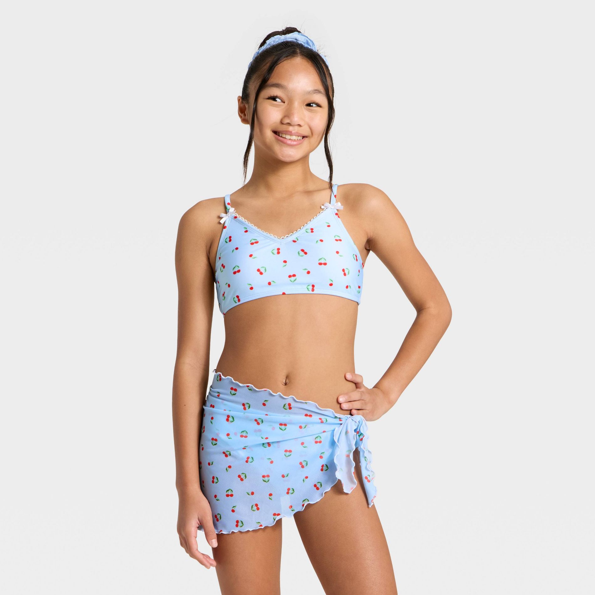 Girls' 3pc Cherry on Top Bikini Set - art class™