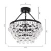 Maxax 17.5" White Crystal Cluster Flush Mount Ceiling Light, 5-Light Dimmable Glam Fixture for Living Room/Bedroom - 3 of 4
