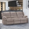 miBasics 88" Dancerain Transitional Upholstered Chenille Manual Reclining Sofa Mocha - 2 of 3