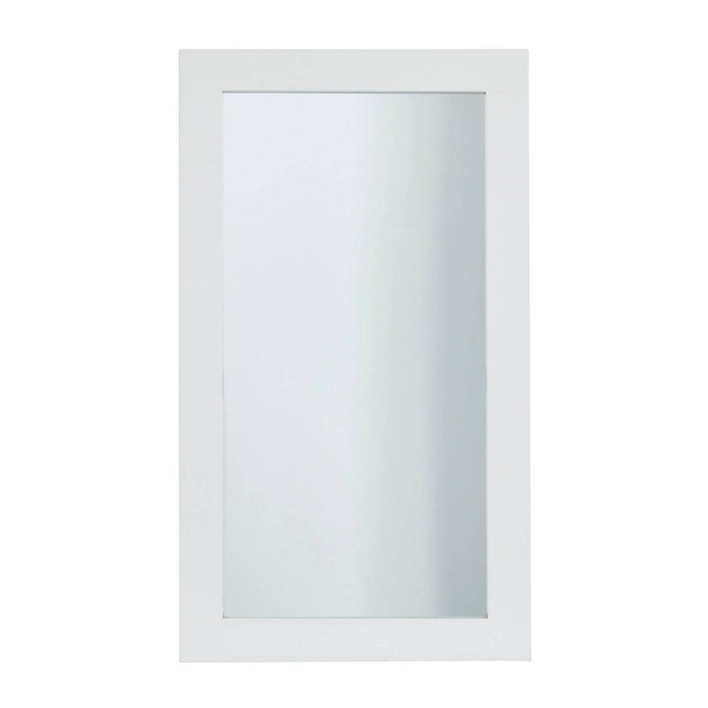 Photos - Wall Mirror 42" x 24" Contemporary Wood  White - Olivia & May: No Assembly, Indoor Use, D-Rings Back Mount