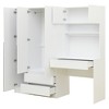 TIRAMISUBEST 3-Door Storage Desk Wardrobe with 3 Drawers for Bedroom, Modern Closet Armoire with Bulit-in Desk and Storage Shelves - 3 of 4