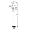 TiramisuBest 67 Inch 3 Light Tree Floor Lamp Foot Switch Cage Shades Industrial Modern Living Room Bedroom Corner, Black, 17.76"*17.76"*66.93" - 3 of 4