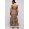 PinkBlush Mocha Floral Smocked Long Sleeve Maternity Maxi Dress - 4 of 4