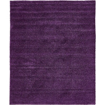 Violet 8' x 10' Solid Shag Synthetic Area Rug
