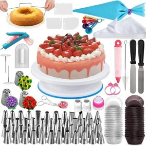 206 PCS Complete Cake Decorating Kit with Turntable Stand & Russian Piping Tips, Professional Baking Tools Set for Beginners and Cake Lovers - 1 of 4