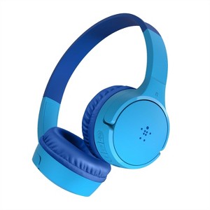 Belkin SoundForm Mini Kids Bluetooth Over-Ear Headphones, Built-in Microphone, Blue, AUD001BTBLV3 - 1 of 4